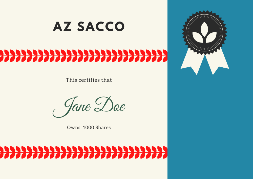 SACCO share Certificate